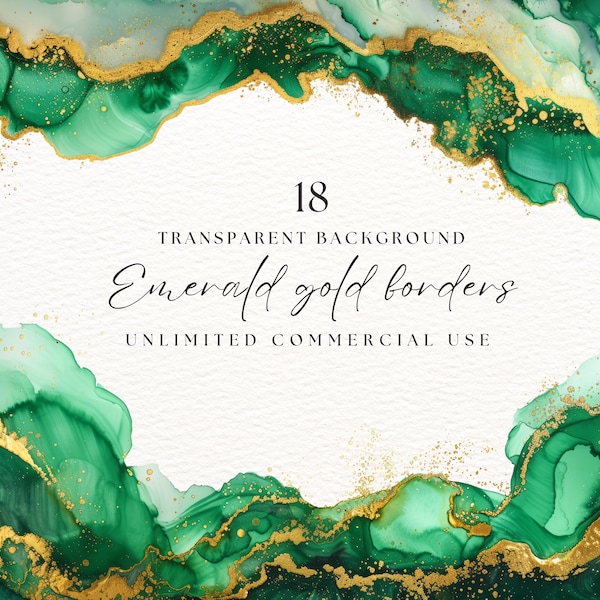 Green Emerald Agate Borders Clipart, Gold Emerald, Deluxe Envelope, Alcohol Ink Art, Gold Envelopes, Gold Glitter Agate, Green Stone Texture