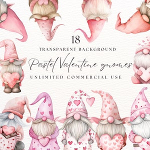 Aquarell Wichtel Valentinstag Clipart | Festliche Gnom Clipart | Junk Journal | Digitale Clip Art | Aquarell Valentinstag Clipart