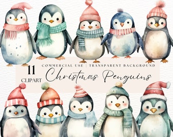 Cute Penguin Png | Christmas Clip Art | Winter Clipart | Winter Animals | Holiday Penguins | Baby Penguin | Instant Digital Download