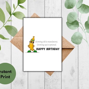 Printable, Digital Card, DIY Printable, Birthday Card, Greeting Card, Funny Card, Silly Card, For Her, For Him, Happy Birthday, Gift Idea,