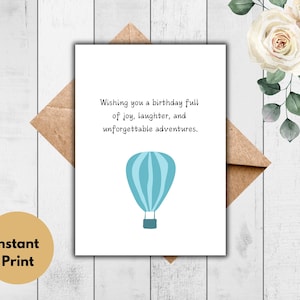 Avontuurkaart, verjaardagskaart, jubileumkaart, voor haar, voor hem, cadeau-ideeën, ballon, eenvoudige kaart, sentimentele kaart, wenskaart, leuk