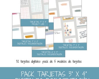 Tarjetas para documentar, tarjetas scrapbooking, tarjetas project life, tarjetas lettering, tarjeta digital imprimible