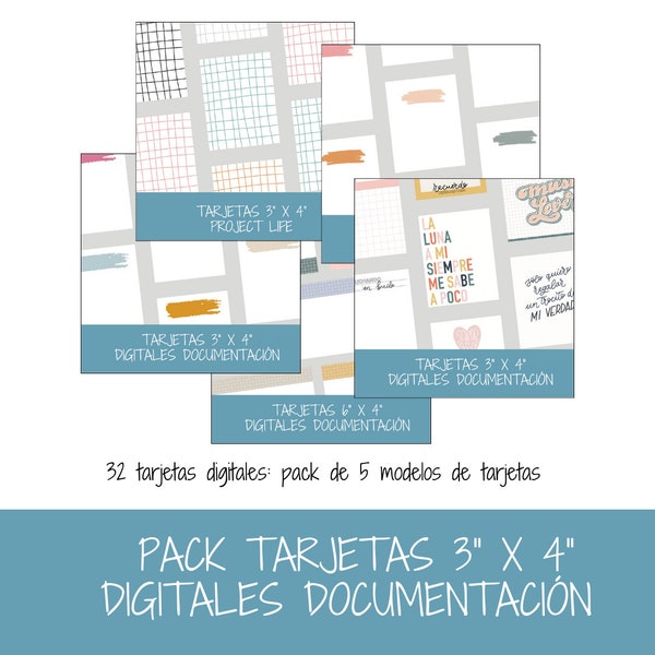 Tarjetas para documentar, tarjetas scrapbooking, tarjetas project life, tarjetas lettering, tarjeta digital imprimible