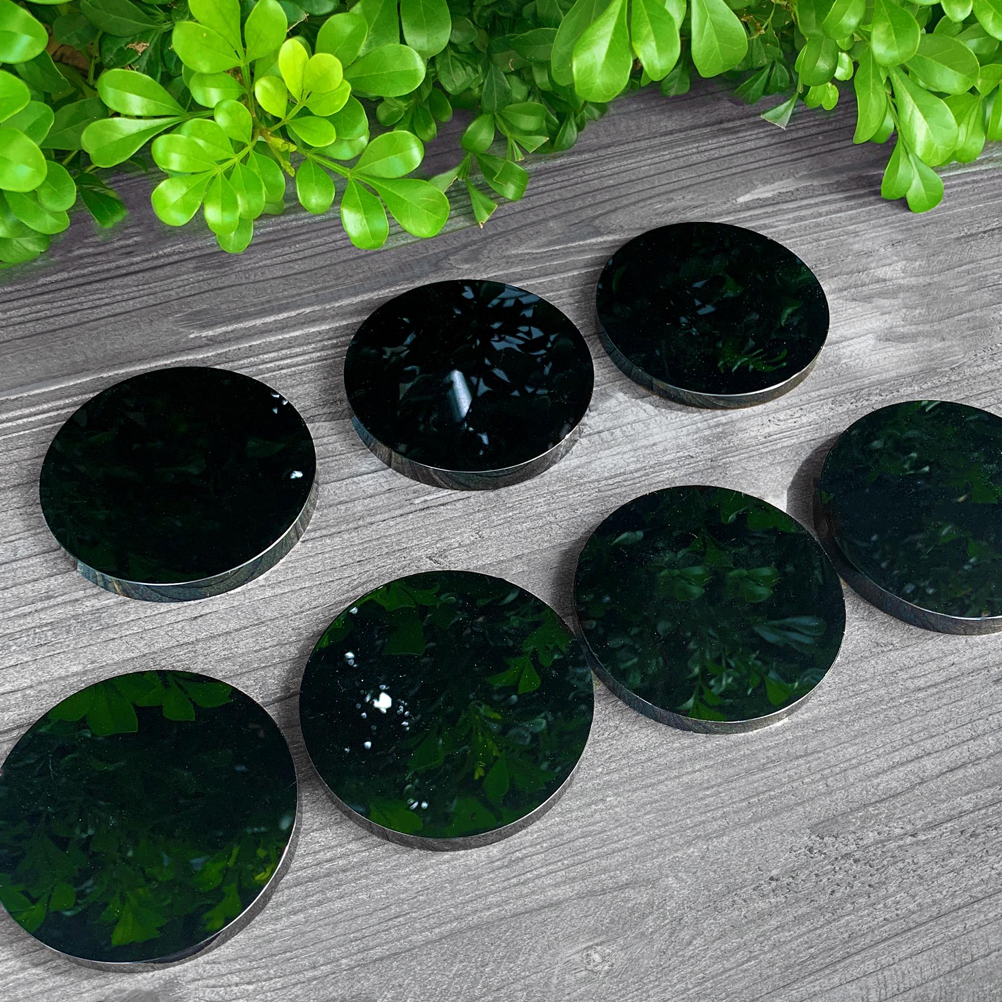 Black Obsidian Mirror, Natural Obsidian Stone Scrying Mirror, Mineral Specimen, Crystal Gifts, Home Decor