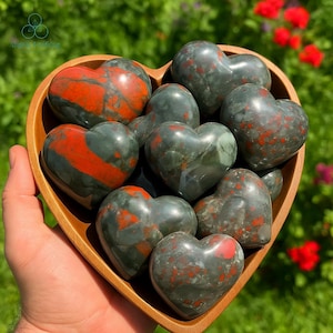 Large African Bloodstone Heart, Polished Bloodstone Crystal Hearts, Natural Gemstone Mineral Specimens Crystal Gift, Root Chakra, Home Decor