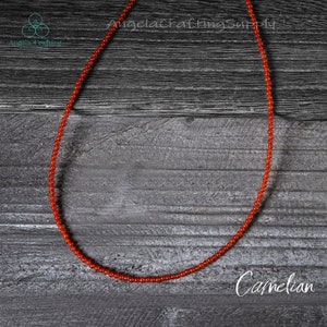 Elegant rött karneolhalsband, minimalistisk kristallchoker, sakralchakra, kristallälskare brudtärnegåva bild 5