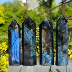 Labradorite Points, Labradorite Tower, Labradorite Obelisk Wand, Natural Gemstone Healing Crystal Quartz Home Decor Gift