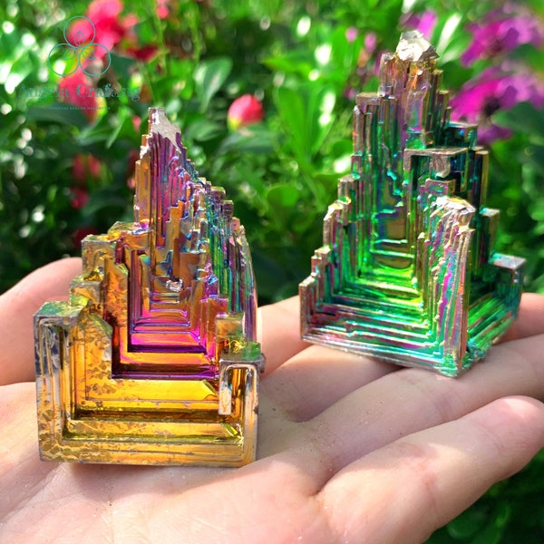 AAAA Regenbogen Kristall Bismuth Cluster, Bismuth Kristall, Lab gewachsener Stein, Bismuth Specimen, Energie Kristall, Wohnkultur Meditation, spirituell