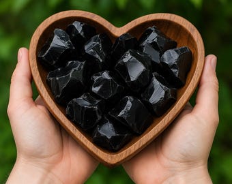 Obsidiana negra en bruto para pulir, cristales protectores en bruto - Muestras minerales curativas