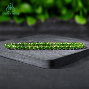 Healing 4MM Peridot Bracelet, Natural Peridot Stone Dainty Bracelet, Peridot Crystal Bracelet, August Birthstone, Heart Chakra Gift