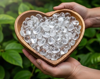 5pcs Genuine Clear Quartz Tumbled Stones, Mineral Specimens Crystal Gift - Crown Chakra, Aura Cleansing