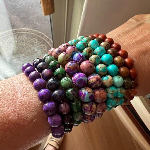 Women's raw black tourmaline bracelet: Protective Energy