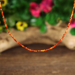 3A Grade Carnelian Choker, Natural Carnelian Gemstone Necklace, Carnelian Crystal Dainty Choker Necklace Mother&#39;s Day Gift, Sacral Chakra