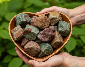 5pc Raw Ocean Jasper Stones, Rough Crystal Rocks for Tumbling, Mineral Specimens ,Healing Crystals