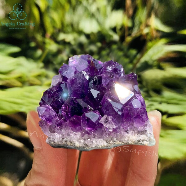 Amethyst Geode Quartz Cluster, Purple Quartz Crystal, Crystal Cluster, Natural Stone Cluster, Healing Crystal Mineral Specimen Home Decor