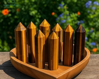 Tiger Eye Tower Point ,Natural Stone Obelisk Wand, Home Decor, Mineral Specimens ,Healing Crystals