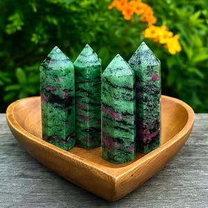 Ruby Zoisite Tower Points , Ruby Zoisite Obelisks Wand, Natural Stone Ruby Zoisite Crystal Collection Mineral Specimens Gift,