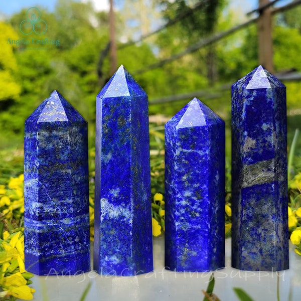 Lapis Lazuli Points, Lapis Lazuli Tower, Lapis Lazuli Obelisk Wand, Natural Gemstone Healing Crystal Quartz Home Decor Gift
