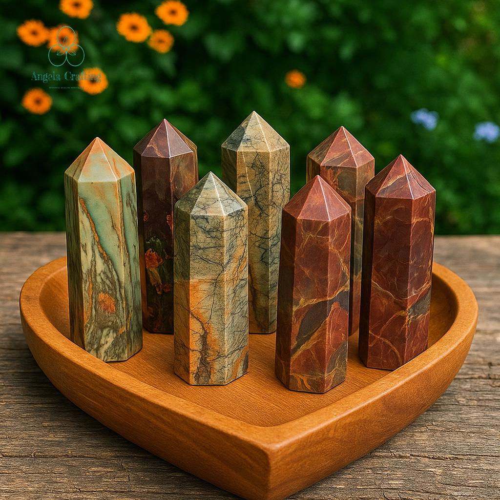 Cherry Creek Jasper Points Tower, Cherry Creek Jasper Obelisk Wand, Natural Stone Metaphysical Crystal Home Decor Mineral Specimens Gift