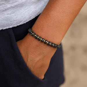 Elegant Hematite Bracelet -Natural Hematite Stone Dainty Bracelet- Hematite Crystal Bracelet, Root Chakra Gift
