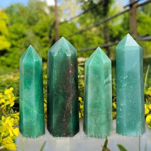 Green Aventurine Points, Green Aventurine Tower, Green Aventurine Obelisk Wand, Natural Gemstone Healing Crystal Quartz Home Decor Gift