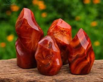 Natural Carnelian Stone Flame Carving, Mineral Specimens Crystal Flame, Home Decor, Sacral Chakra ,