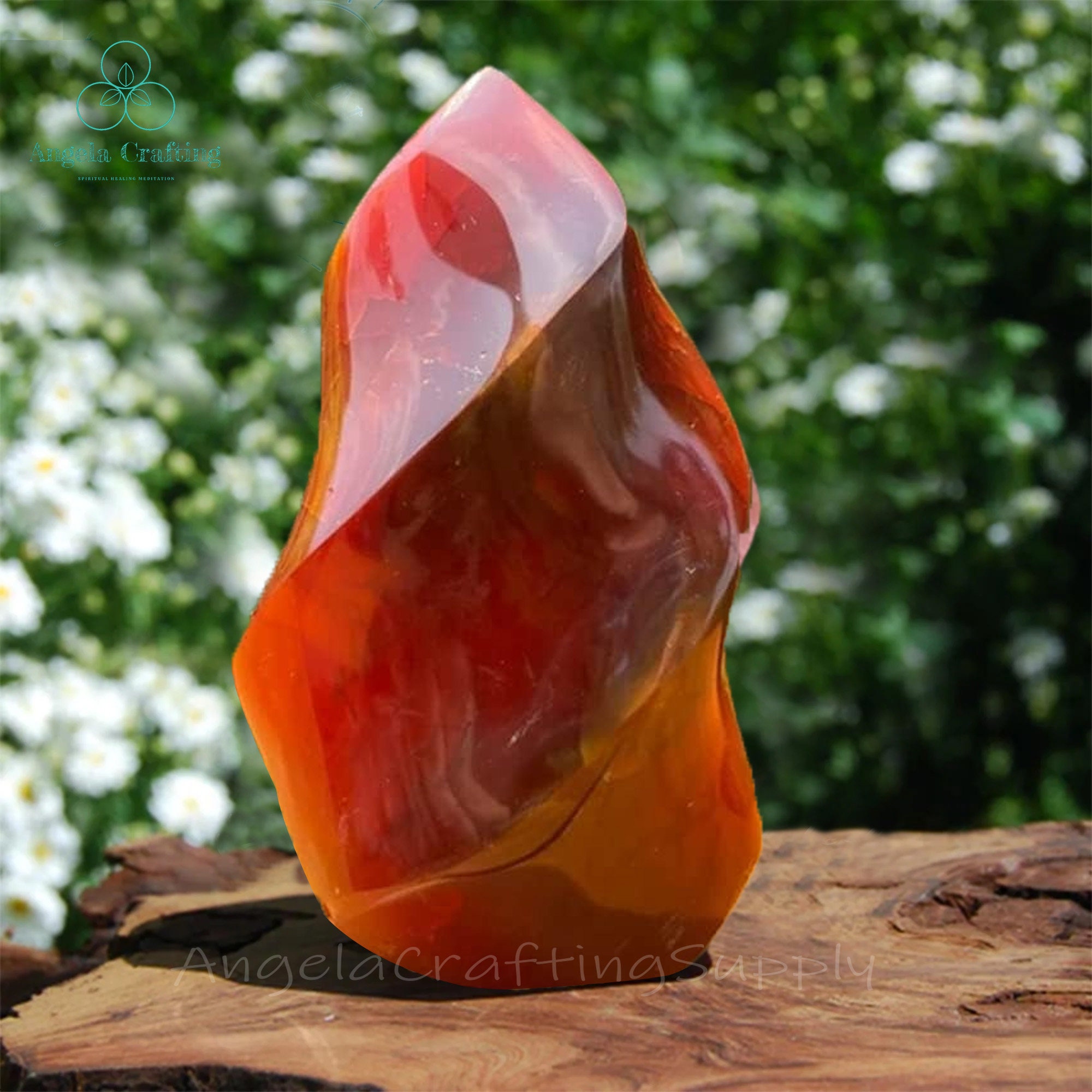 Natural Carnelian Crystal Flame ,Carnelian Stone Home Decoration  Crystal ,Mineral Specimens Wedding Anniversary July Birthstone Gift