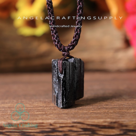 Collar Minimalista De Turmalina Negra Y Citrino - Joyería De Piedras Naturales Para Mujer