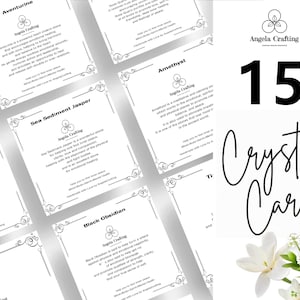 Tarjetas de información de cristales, Tarjetas de significado de cristales, Propiedades de cristales, Tarjetas de piedras preciosas, Tarjetas de significado de piedras preciosas con significado de piedras