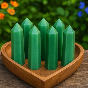 Green Aventurine Crystal Tower Point, Natural Stone Obelisk Wand, Home Decor, Mineral Specimens, Prosperity