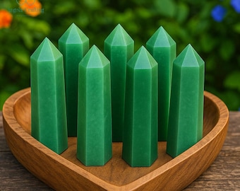 Green Aventurine Crystal Tower Point, Natural Stone Obelisk Wand, Home Decor, Mineral Specimens, Prosperity