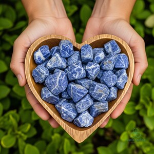 5PCS Raw Sodalite - Rough Sodalite Crystal - Mineral Specimens Natural Blue Sodalite Crystal -Throat Chakra Stone,Healing Crystals & Stones