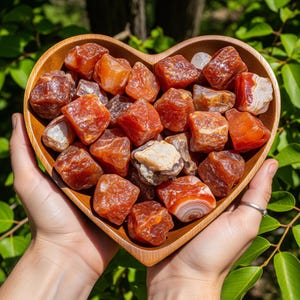 5pcs Raw Carnelian Stones, Natural Rough Crystal Rocks Mineral Specimen, Pocket Crystals, Sacral Chakra