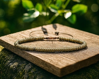 Heishi Beads Pyrite Minimalist Bracelet- Natural Pyrite Stone Bracelet, Pyrite Crystal Dainty Bracelet, Solar Plexus Chakra Gift for Women