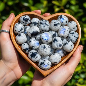 5pcs Rainbow Moonstone Tumbled Stones, Natural Polished Tumbled Crystals, Pocket Stone, Mineral Specimens