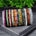 Gemstone 4 mm Bead Bracelets: BUY 3 GET 1 FREE - Huge Variety 4 mm Rounded Stone Natural Crystal Bracelets