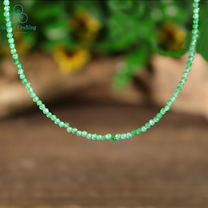 Green Aventurine Choker, Natural Aventurine Stone Necklace, Aventurine Crystal Dainty Choker Necklace Mother&#39;s Day Gift, Heart Chakra