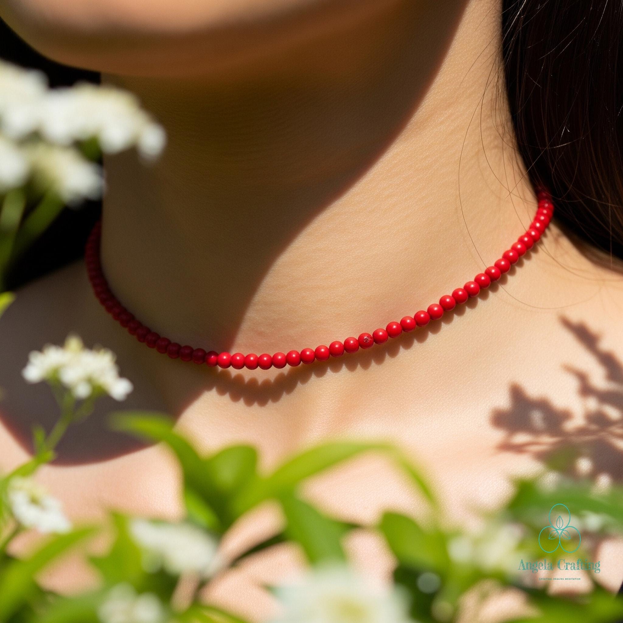 Collier Ras De Cou Cornaline Naturelle - Lithothérapie - Acier Inoxydable