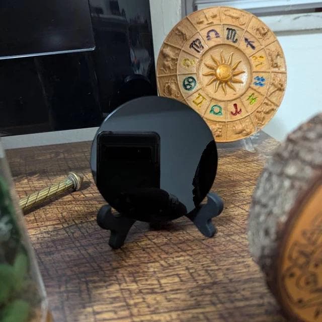 Black Obsidian Mirror, Natural Obsidian Stone Scrying Mirror, Mineral Specimen, Crystal Gifts, Home Decor