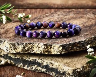 スギライトブレスレット、天然石パープルヘイズブレスレット