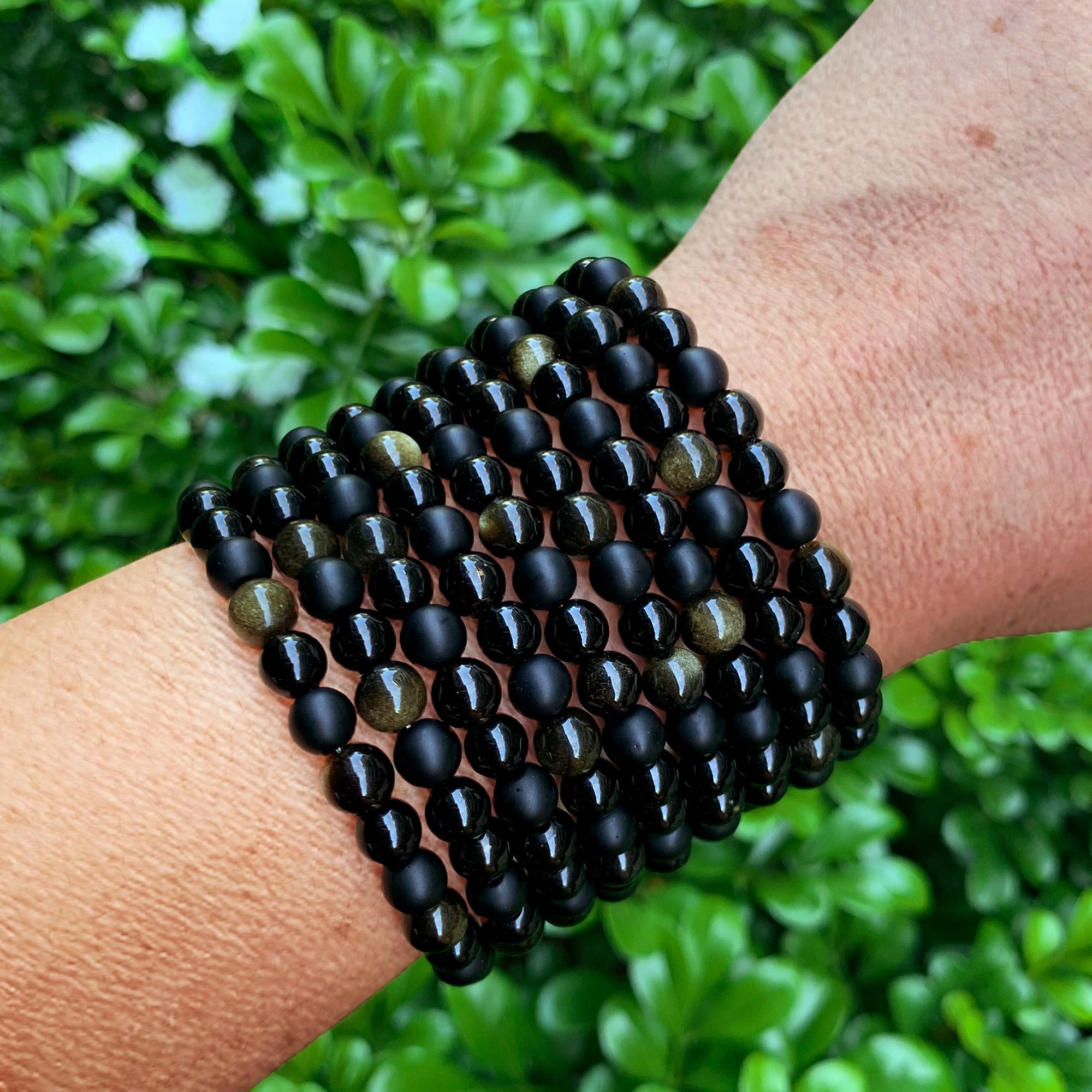 Bracciale Pietra Dura Onice Nero E Agata Verde 6mm | Mark - Foto 9