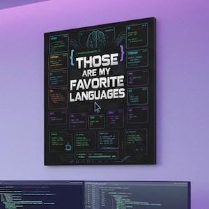 Programmer Canvas Wall Art, Coding Decor, Hacker Office Poster, Canvas Stretched 0.75", Developer Wall Art