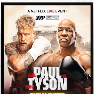 Jake Paul vs. Mike Tyson New Poster Unframed