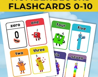 Numberblocks Flashcards 0–20.  Printable Number Cards for Kids. Number Recognition & Counting.