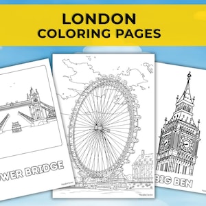 40 London Ausmalbilder. England Ausmalbilder. Britisches Malbuch. London Wahrzeichen. Aktivitäten Arbeitsblätter. Kindergarten Arbeitsblätter.