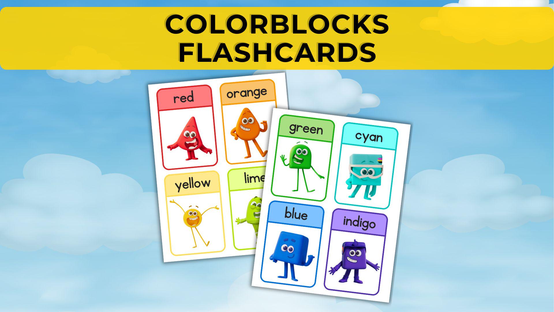 Colorblocks Flashcards. Complete Color Set for Kids. Printable Color ...