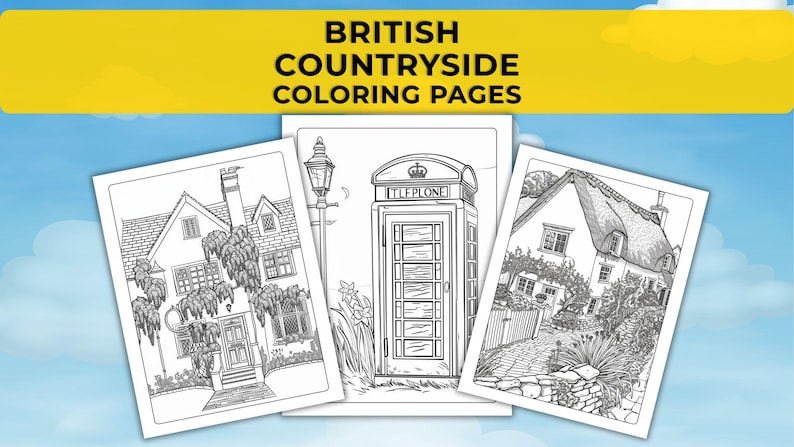 40 British Countryside Coloring Pages. Rural Life, Farm Animals, and ...