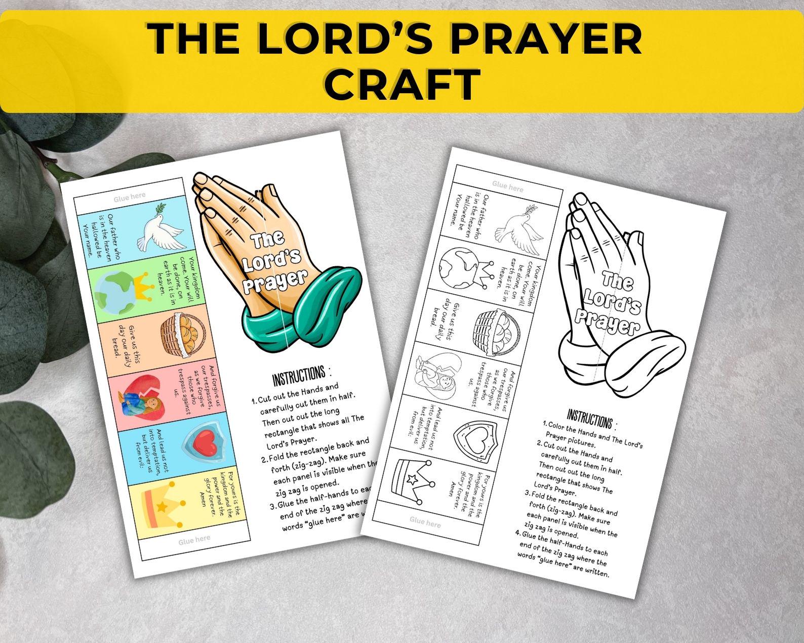 The Lord’s Prayer Folding Surprise Craft for Kids. Bible Craft ...