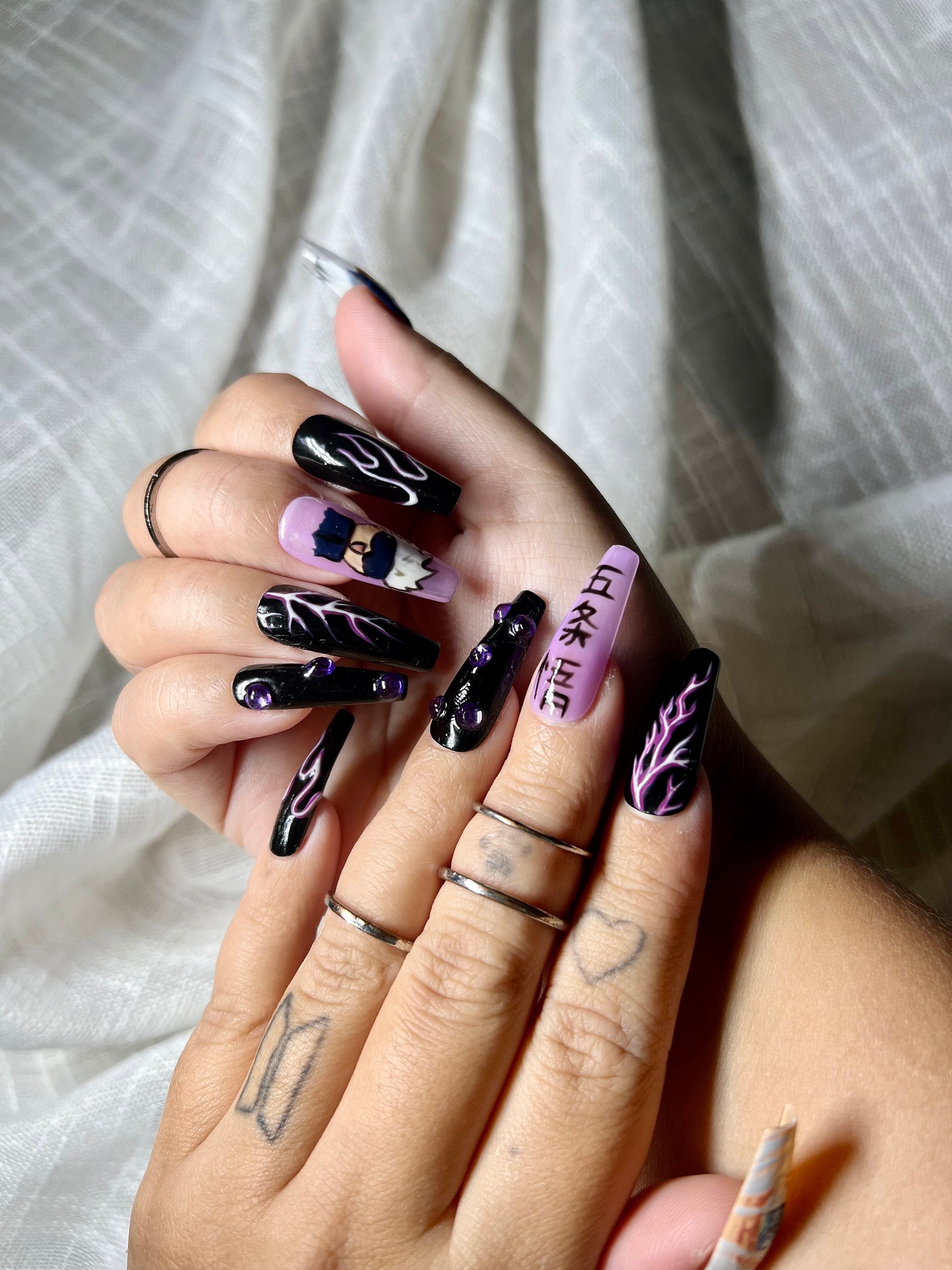 Tomie Nails Anime Press on Nails Anime False Nails Hand-Painted Junji Ito  Gothic