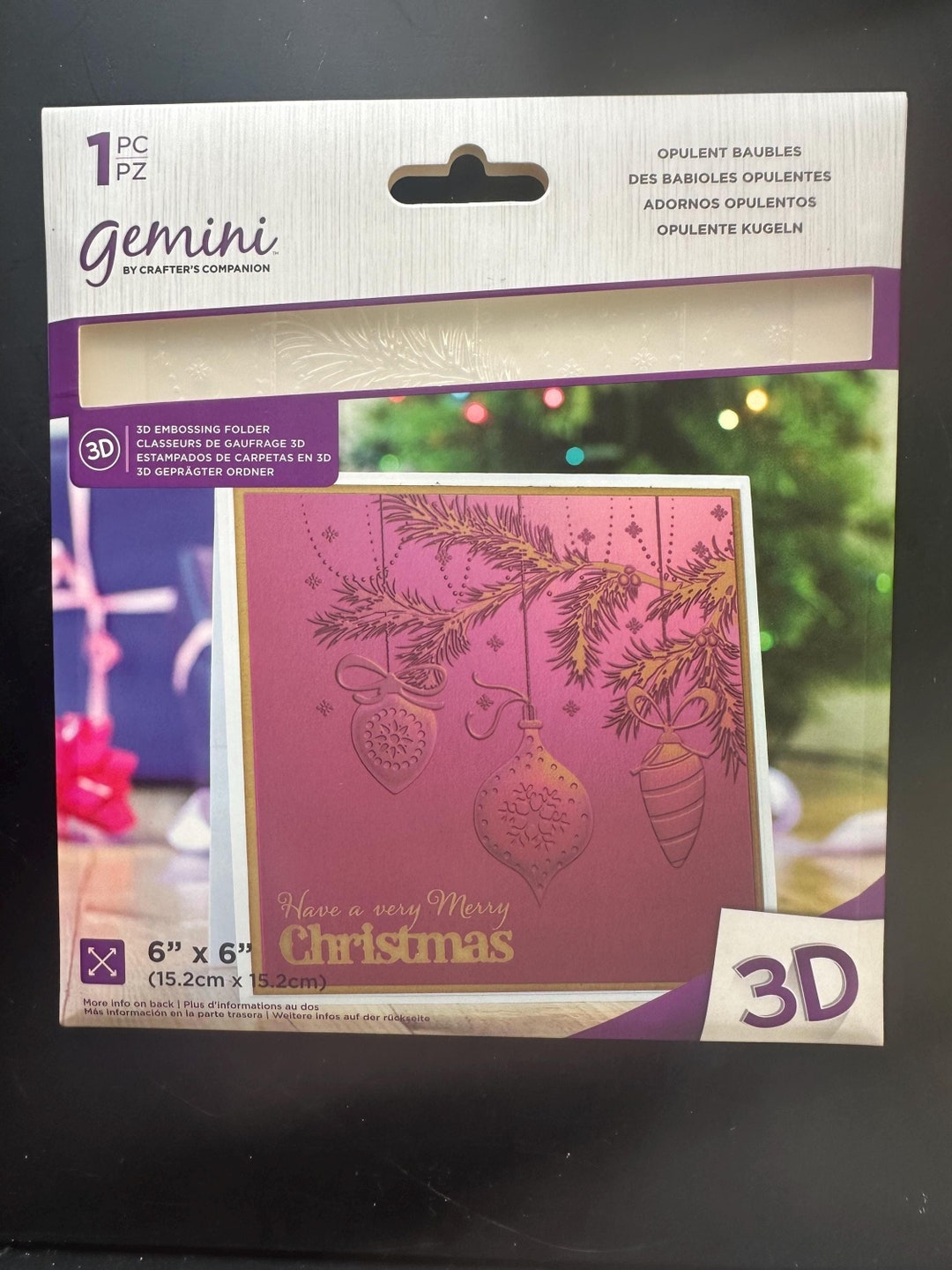 Gemini 3D Christmas Embossing Folder Opulent Baubles** - Etsy